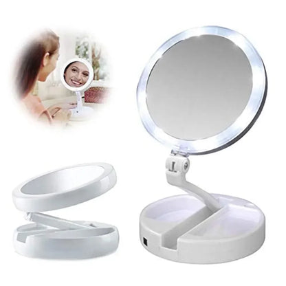 10x Magnifying Makeup Mirror With Light White LED