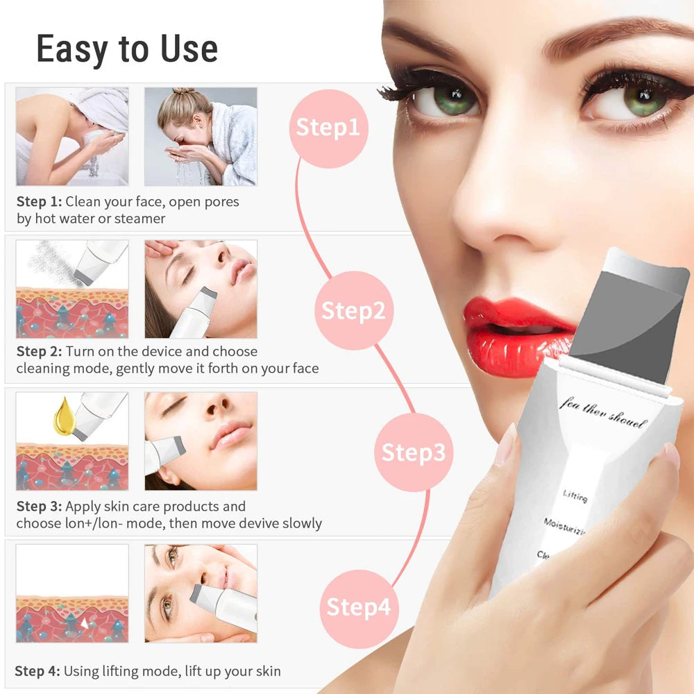 Ultrasonic Skin Scraper Peeling Blackhead Remover