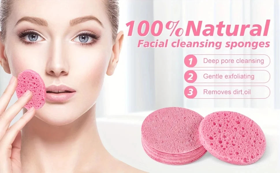 10PCS Compress Face Wash Puff Natural