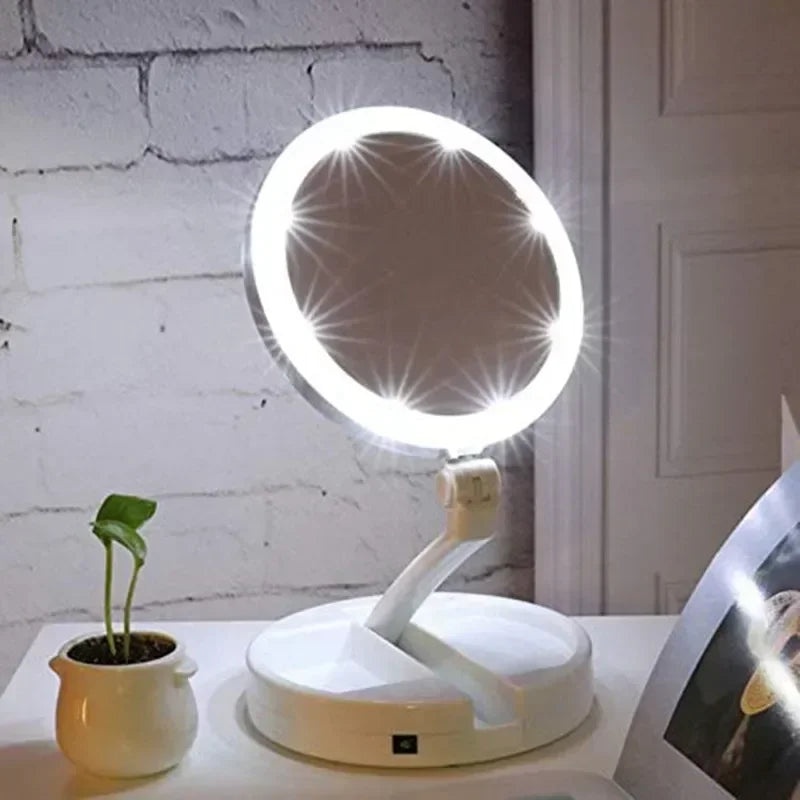 10x Magnifying Makeup Mirror With Light White LED