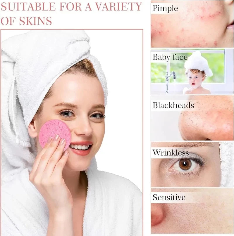 10PCS Compress Face Wash Puff Natural