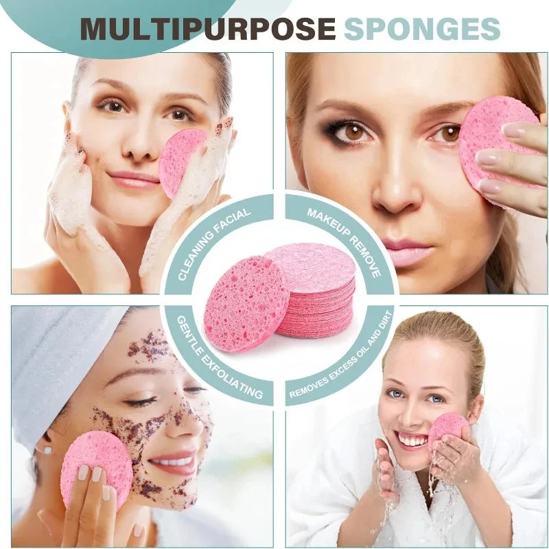 10PCS Compress Face Wash Puff Natural