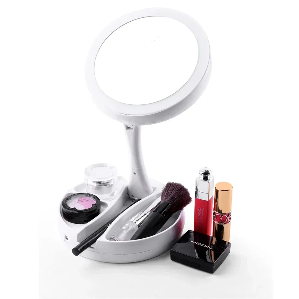 10x Magnifying Makeup Mirror With Light White LED